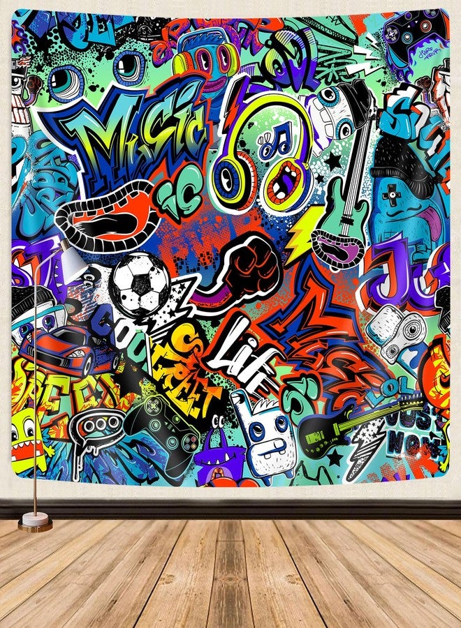 GOAOK Modern Street Graffiti Tapestry, Creative Urban Street Music Hip Hop Art for Teen Boys & Girls, Aesthetic Wall Hanging for Bedroom or College Dorm - 80"X60" - Image 2